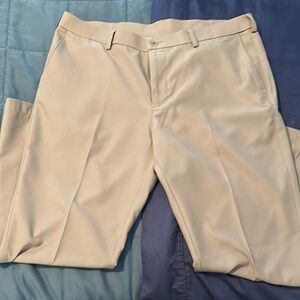 Haggar Cream Dress Pants Flat Front Design 38x29 EUC